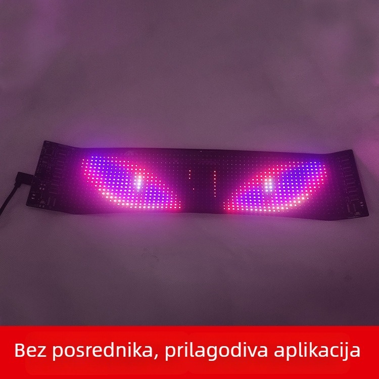 Fleksibilni LED zaslon za automobil s ljepljivom instalacijom, za vanjsku upotrebu, više načina prikaza, visoka svjetlina