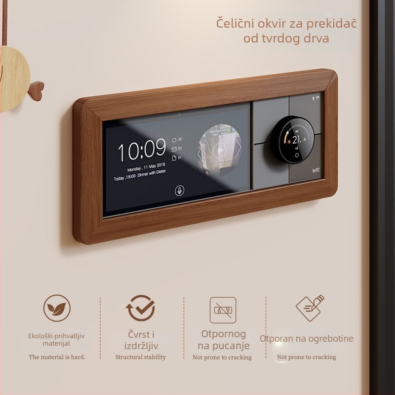 Drvena okvirna zaštita prekidača – moderni minimalistički stil (Materijal: buk; Kategorija: naljepnica za prekidač; Prostori: dnevni boravak, spavaća soba, radna soba, restoran, kupaonica, ulaz, balkon, trgovinski prostor, Ostalo)