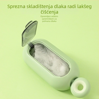 Kefica za uklanjanje dlaka kućnih ljubimaca – rotirajući valjak, ABS materijal, zakrivljena četka, prijenosni dizajn, za dugodlake mačke