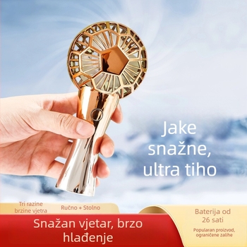 Mini USB ručni ventilator za Svjetsko prvenstvo u nogometu, prijenosni vanjski stolni ventilator, 3 brzine, ugrađena baterija 300–500 mAh, tih 45–50 dB