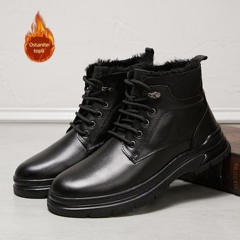 Martin čizme od kože goveđeg prvog sloja, podstavljene vunom ovce, gumeni potplat, visok šaft, debela potplat