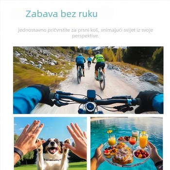 4K sportska akcijska kamera, bez LCD zaslona, TF kartica pohrana, ABS kućište, 35 g, jedna kamera