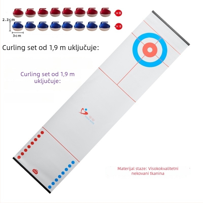 Stolna igra suhog curlinga za obitelj, interaktivna zabava za druženje i timski rad, pogodna za djecu 0–3 godine