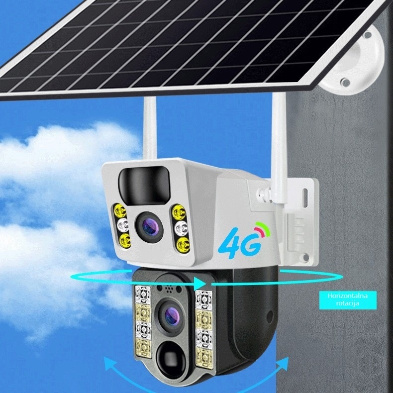 Solarna vanjska 4G kamera s niskom potrošnjom energije, vodootporna bežična kamera za nadzor u punim bojama uz daljinsko praćenje
