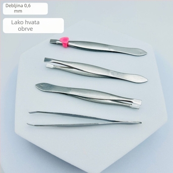 Set od 12 klipova za obrve od nehrđajućeg čelika, s ravnim vrhom