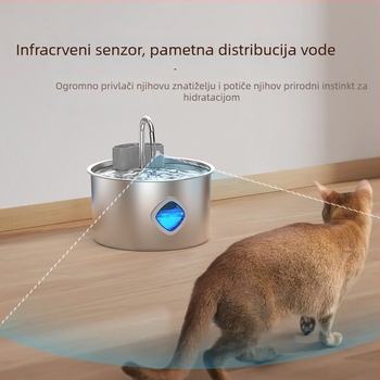Inteligentni posuda za vodu za kućne ljubimce od nehrđajućeg čelika s IR senzorom Ty10 – podrška za aplikaciju, odvojiva, za pse i mačke