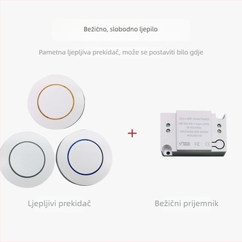 Pametni bežični prekidač s tajmerom i dvostrukom kontrolom, RF433 i upravljanje putem mobilne aplikacije, 90-265V, 10A