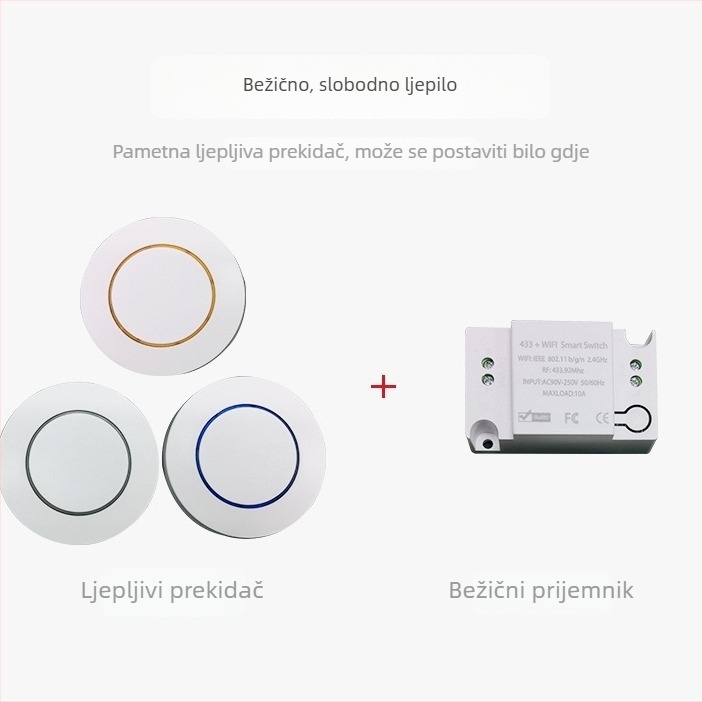 Pametni bežični prekidač s tajmerom i dvostrukom kontrolom, RF433 i upravljanje putem mobilne aplikacije, 90-265V, 10A