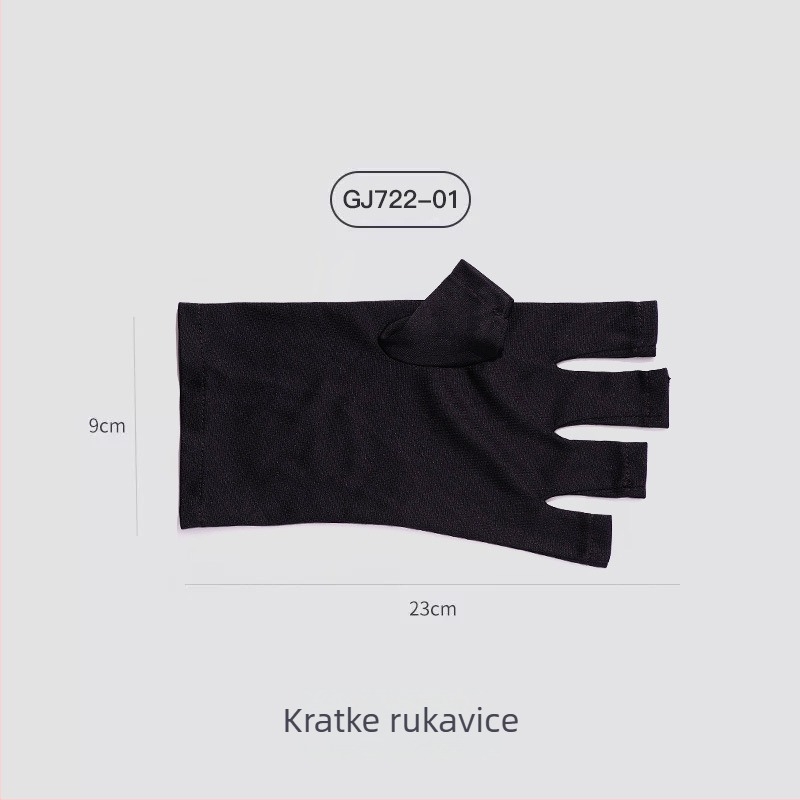 Rukavice za manikuru bez prstiju od gume, UV zaštita, za UV lampu za sušenje noktiju, jedan komad