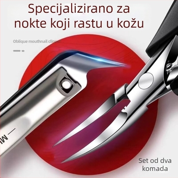 Set kliješta za nokte za urasle nokte, s kliještima s orlovim kljunom i škaricama, plastični materijal, nagnut otvor