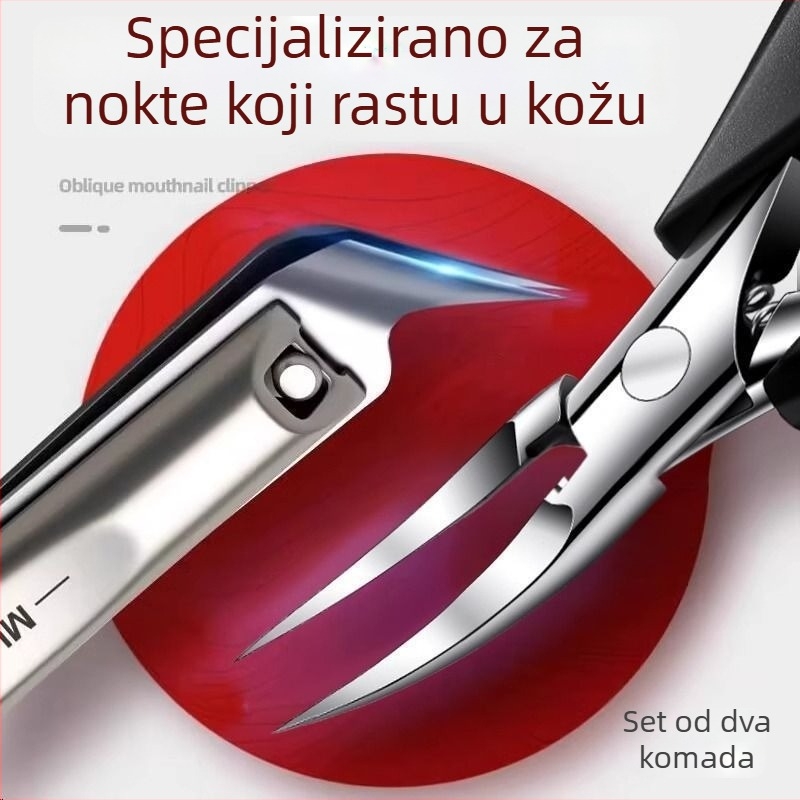 Set kliješta za nokte za urasle nokte, s kliještima s orlovim kljunom i škaricama, plastični materijal, nagnut otvor