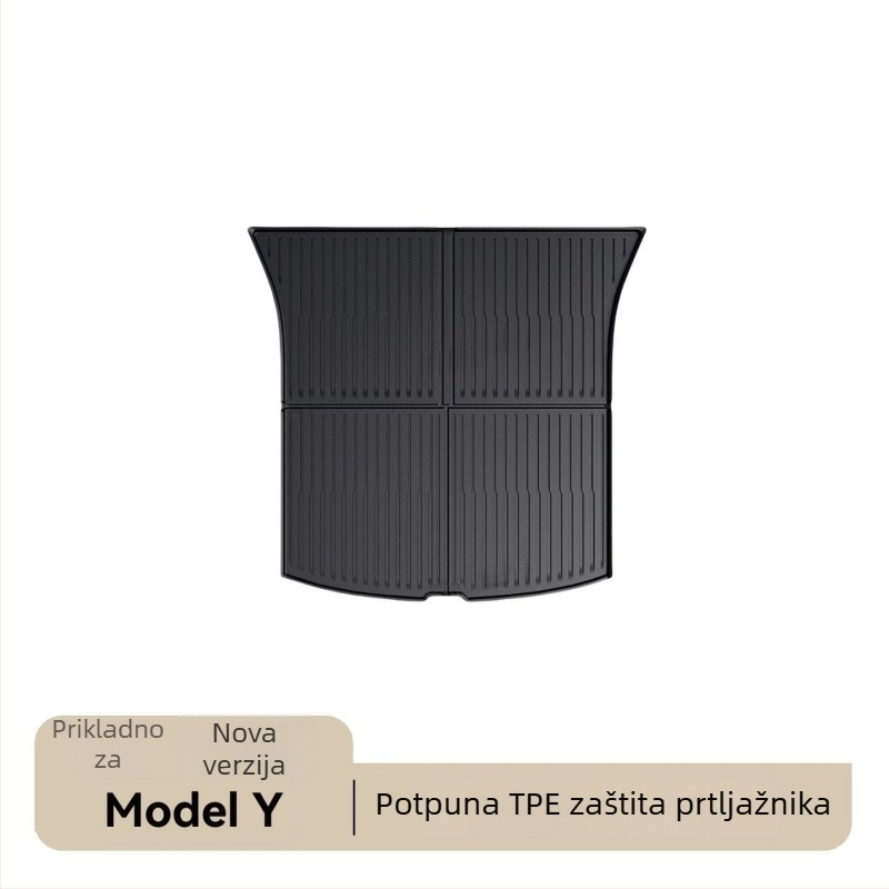 Tesla Model Y prednji i stražnji tepih prtljanika, TPE, montaža ljepilom