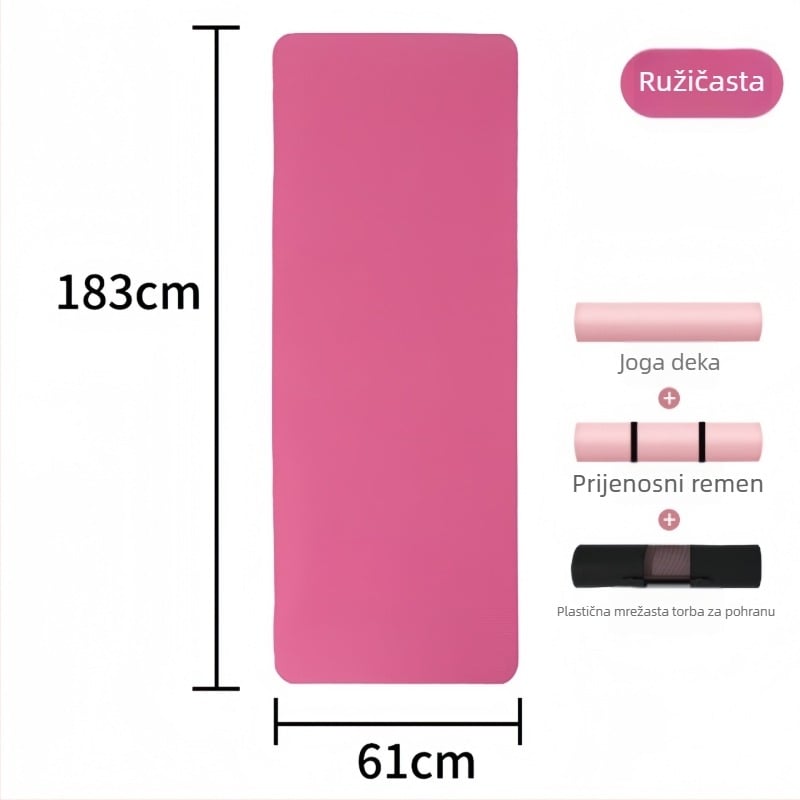 NBR joga podloga, 185x80 cm, 8-10 mm, protuklizna, za početnike