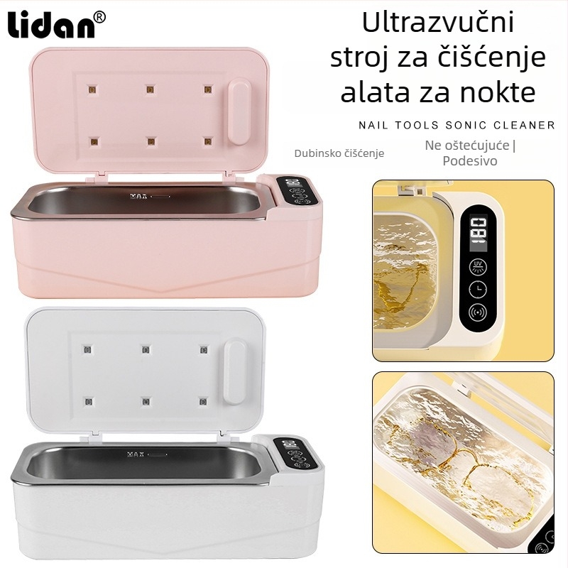 Lidan T-90 višefunkcionalni ultrazvučni stroj za čišćenje alata za nokte, s visokofrekventnim ultrazvučnim čišćenjem i UV kutijom za dezinfekciju
