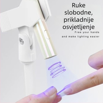 Ručna lampa za nokte s dvostrukim pretincom za kartice i klipom za naljepnice za nokte — 1 kom