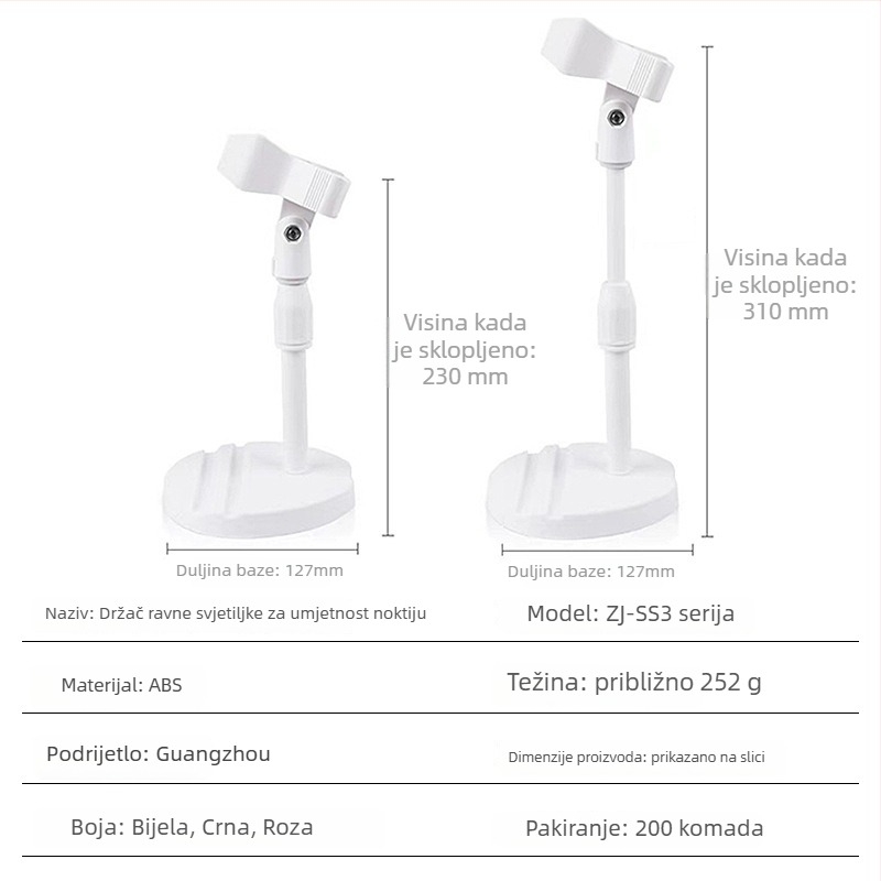 Ručna lampa za nokte s dvostrukim pretincom za kartice i klipom za naljepnice za nokte — 1 kom