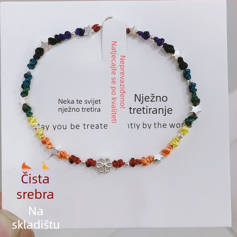Narukvica od voska konac s geometrijskim oblikom, ručna izrada, 925 srebra, ženski originalni dizajn, porijeklo Zhongshan