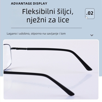 Naočale za čitanje s zaštitom od plave svjetlosti, metalni okvir s punim okvirom, za odrasle s kvadratičnim oblikom lica, izlaz zima 2024.