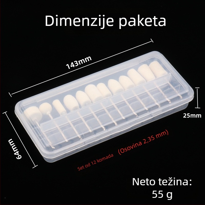 Vunena glava za brušenje noktiju — 12-djelni komplet alata za električno brušenje noktiju