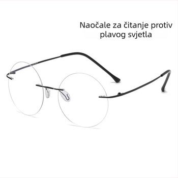 Bezokvirne kružne naočale za čitanje s presbiopijom - ultra lake, visoke definicije, zaštita od plavog svjetla, za starije osobe