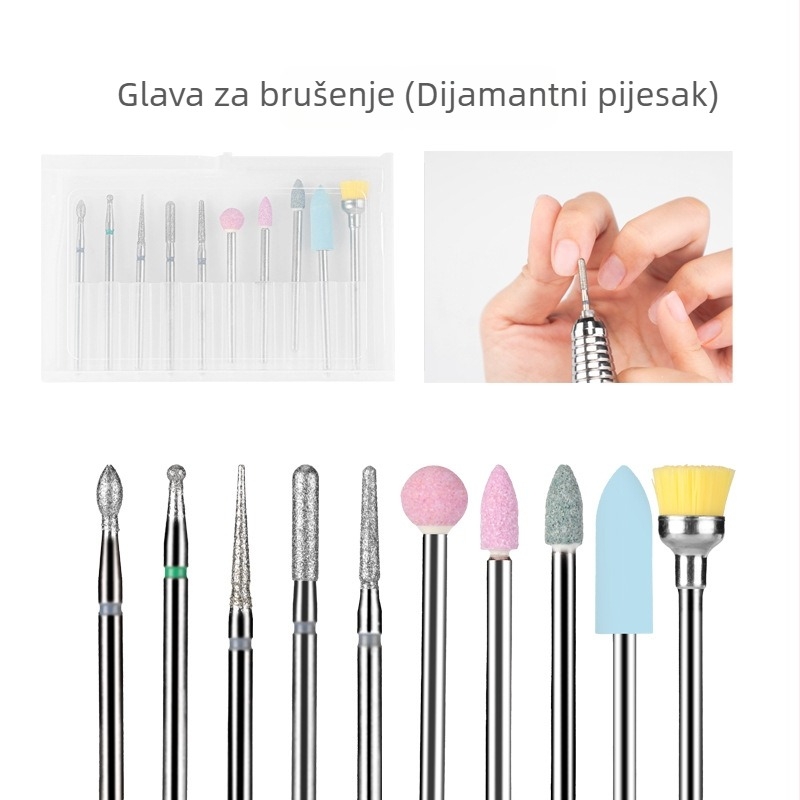 Set glavnih glava za poliranje noktiju od volfram-čeličnog čelika – Myano, set alata za njegu noktiju