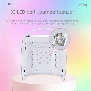 BY60 Lampa za nokte, 220W, prijenosna, s dvostrukim izvorom svjetla, brzo sušenje