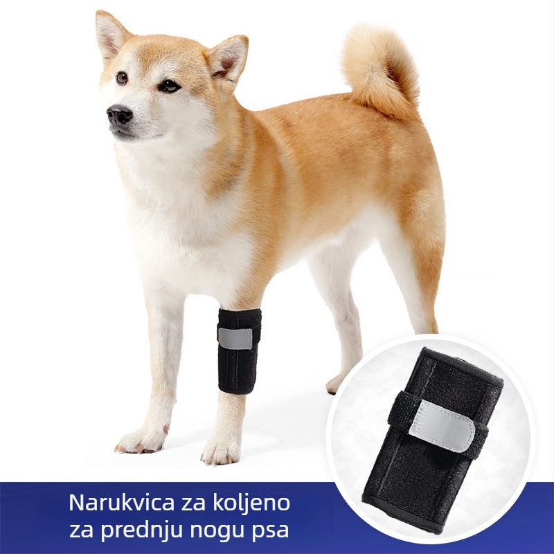 Prilagodljiva previjka za oporavak ozljede prednje noge psa, zaštita koljena, poliesterski materijal, otporan na habanje, model F240