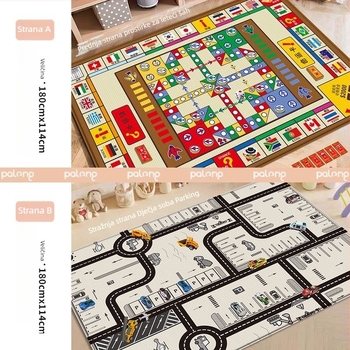 Veliko dvostrano leteće šah Monopoly, tri u jednom za djecu, edukativna igra za roditelje i djecu, tepih za igru i penjanje