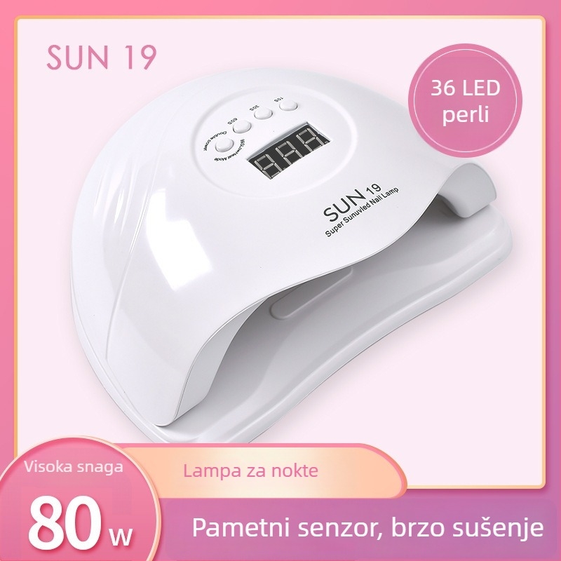 80W Sun19 LED lampa za manikuru – brzo sušenje gel laka, profesionalna i kućna upotreba