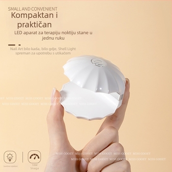 Mini lampica za nokte u obliku školjke, punjiva LED lampa za gel lak, brzo sušenje, 18W, visoka snaga