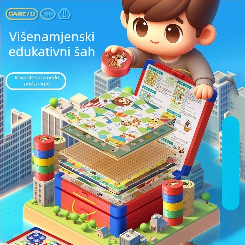 Multifunkcionalna stolna igra s Flying Chess i Adventure Chess – više igara na jednom ploči, obiteljska edukativna zabava