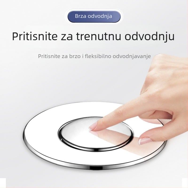 Zatka za odvodnu vodu umivaonika s pritiskom – nehrđajući čelik, filtr, američki standard
