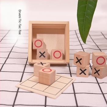 Drvena XO tic-tac-toe društvena igra za djecu, edukativna stolna igra za uzrast 4–14 godina, logička vježba, interaktivna
