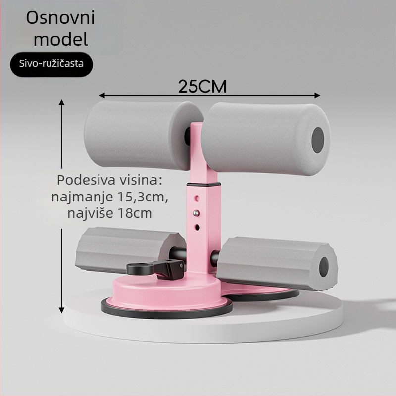 Sit-up pomoćnik s držačem za telefon, unutarnji uređaj za vježbanje trbušnjaka s usisnom čašom i šestostrukim okvirom, za ured i dom, težina 980 g