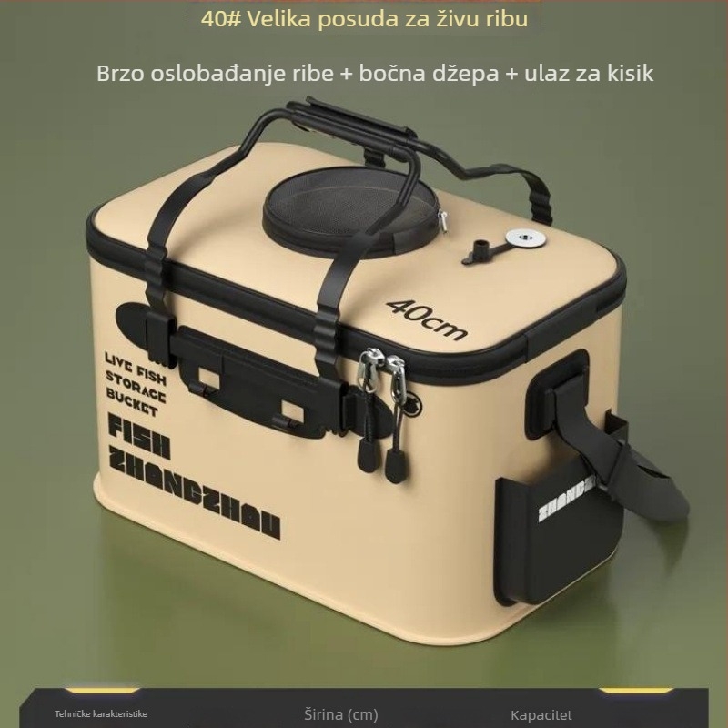 Sklopiva EVA kanta za žive ribe, oprema za ribolov, ojačana konstrukcija