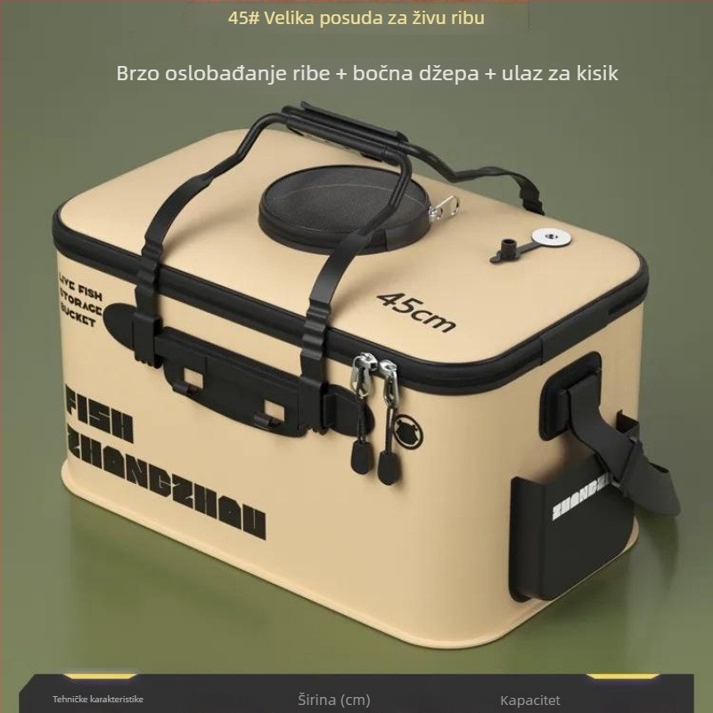 Sklopiva EVA kanta za žive ribe, oprema za ribolov, ojačana konstrukcija