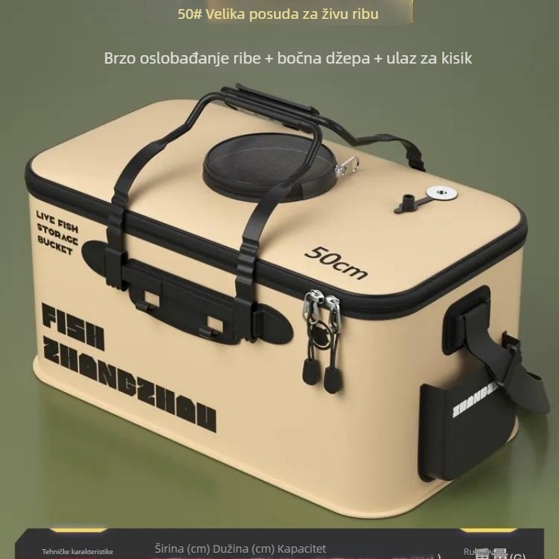 Sklopiva EVA kanta za žive ribe, oprema za ribolov, ojačana konstrukcija