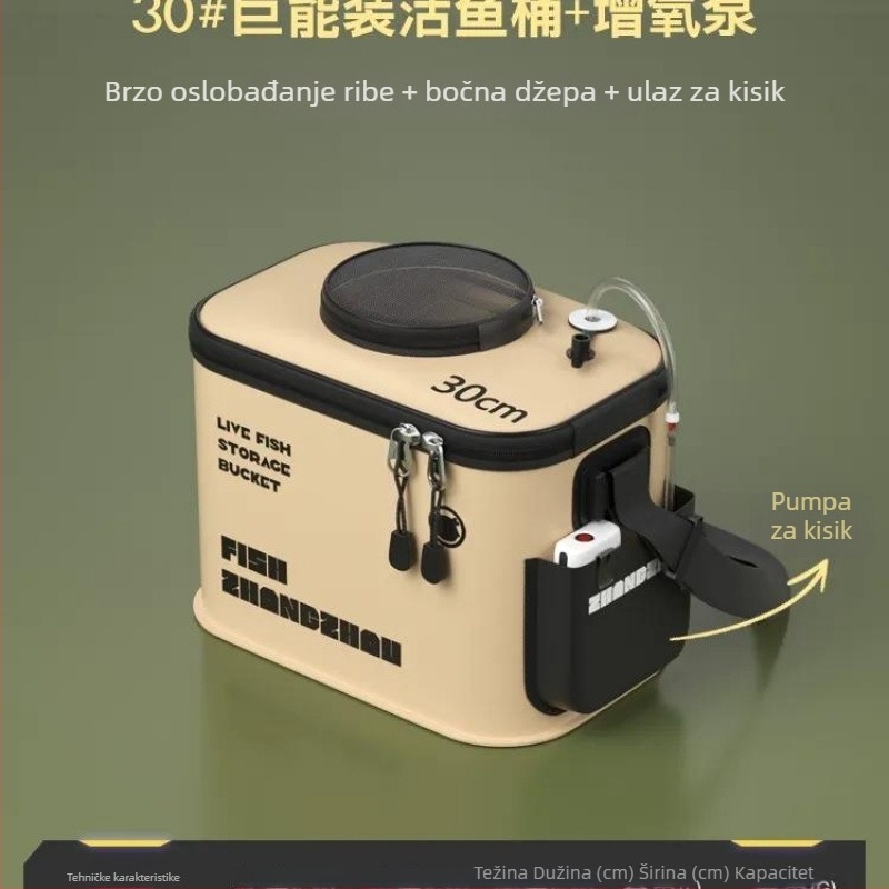 Sklopiva EVA kanta za žive ribe, oprema za ribolov, ojačana konstrukcija