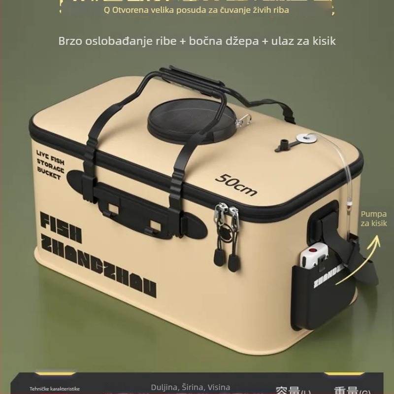 Sklopiva EVA kanta za žive ribe, oprema za ribolov, ojačana konstrukcija