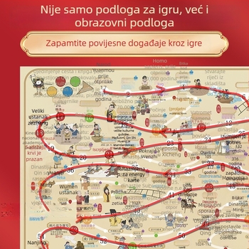 Obiteljska edukativna društvena igra: kineska povijesna vremenska linija, uključuje Flying Chess i Monopoly, za uzrast 7–14 godina