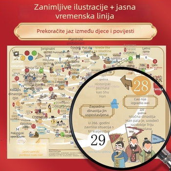 Obiteljska edukativna društvena igra: kineska povijesna vremenska linija, uključuje Flying Chess i Monopoly, za uzrast 7–14 godina