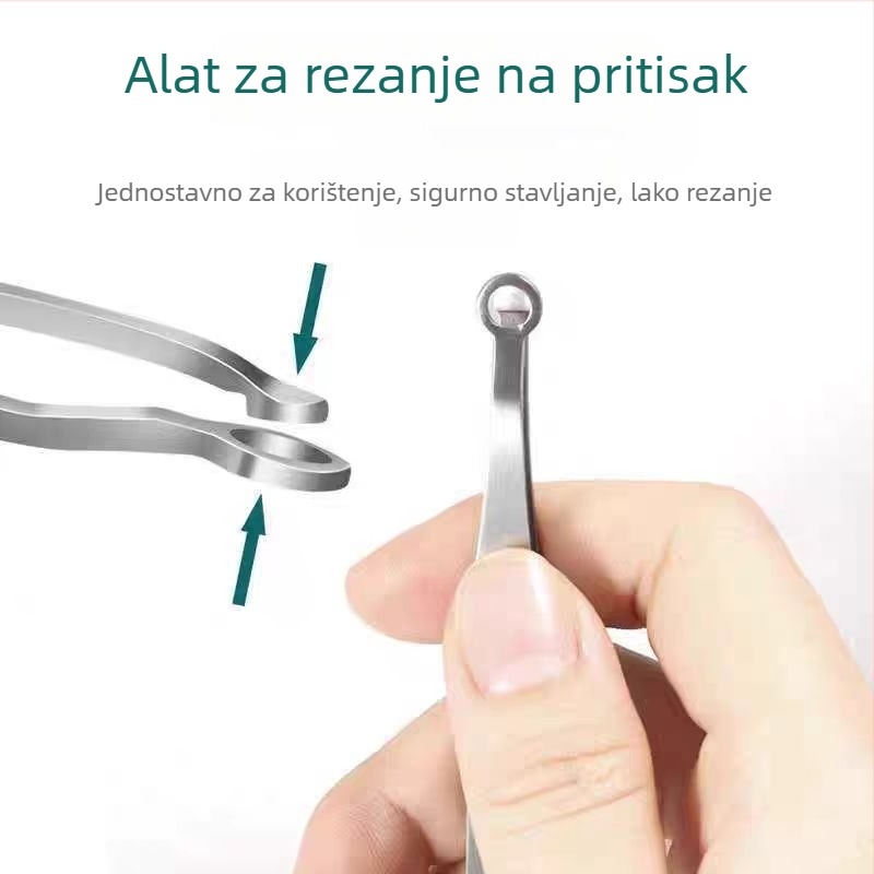 Ručni trimer za nos – nehrđajući čelik, okrugla glava, za nosne dlačice i obrve