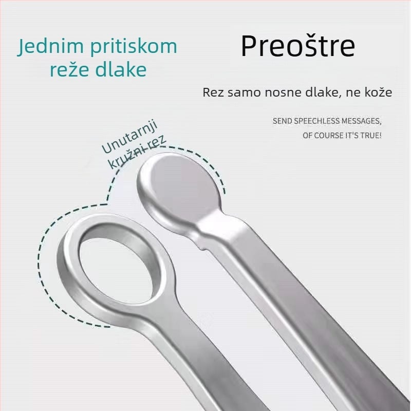 Ručni trimer za nos – nehrđajući čelik, okrugla glava, za nosne dlačice i obrve