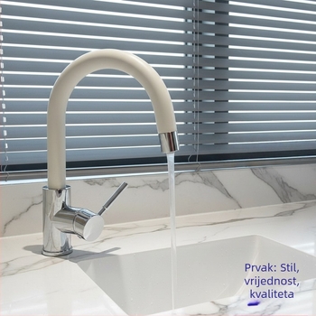 Kuhinjski faucet s plastičnim tijelom, keramički disk ventil, jednoručna kontrola, podizno otvaranje