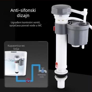 Ventil za dovod vode u WC-u — univerzalan, izvlačni (rastegljivi), visokotlačni, PP materijal, injekcijsko oblikovanje, okretna upotreba