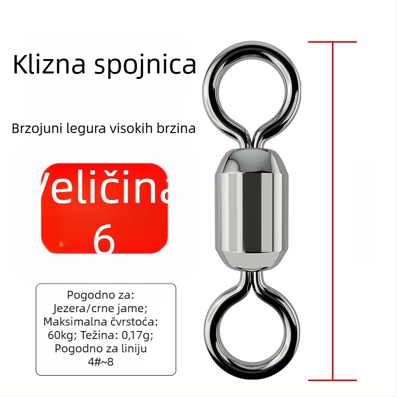 8-obročni spojnik za ribolov – nehrđajući čelik, marka A Little Red, podrijetlo Kina
