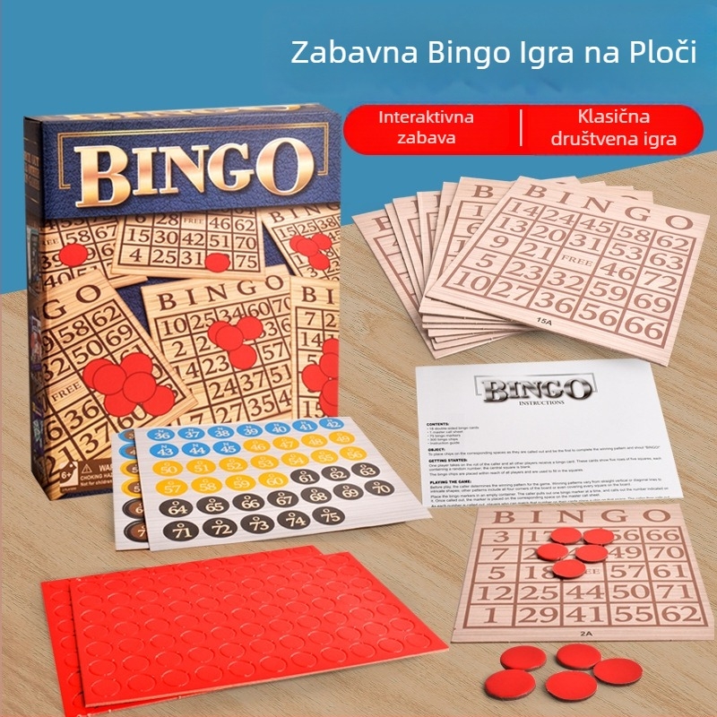 Obrazovna dječja društvena igra: šah, dama i bingo, interaktivna obiteljska stolna igra; materijal: plastika/papir; dobna skupina: 7–14 godina; pakiranje: šarena kutija
