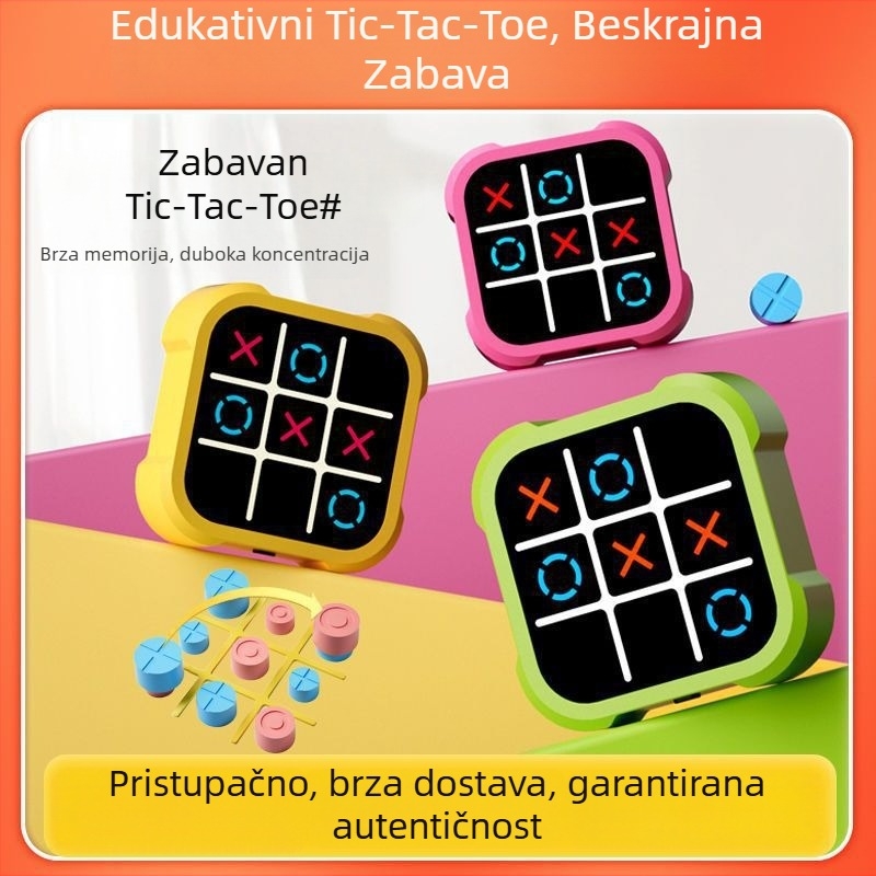 Elektronička igra Tic-Tac-Toe, četiri u jednom, vježba memorije, stolna igra za djecu 7–14 godina, potiče koordinaciju ruka-oko