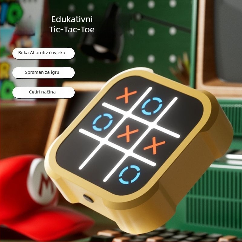 Elektronička igra Tic-Tac-Toe, četiri u jednom, vježba memorije, stolna igra za djecu 7–14 godina, potiče koordinaciju ruka-oko