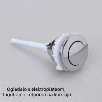 Dodatna oprema za spremnik toaleta, gumb za ispiranje na pritisak, kružni gornji s navojem, elektroplating završna obloga, injekcijsko prešanje + sklapanje, moderan minimalistički stil